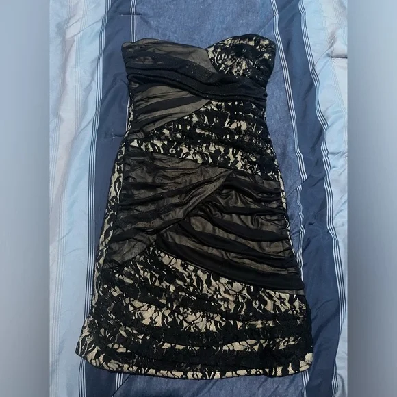 VENUS | Dresses | Venus Black And Cream Bodycon Mini Dress | Poshmark